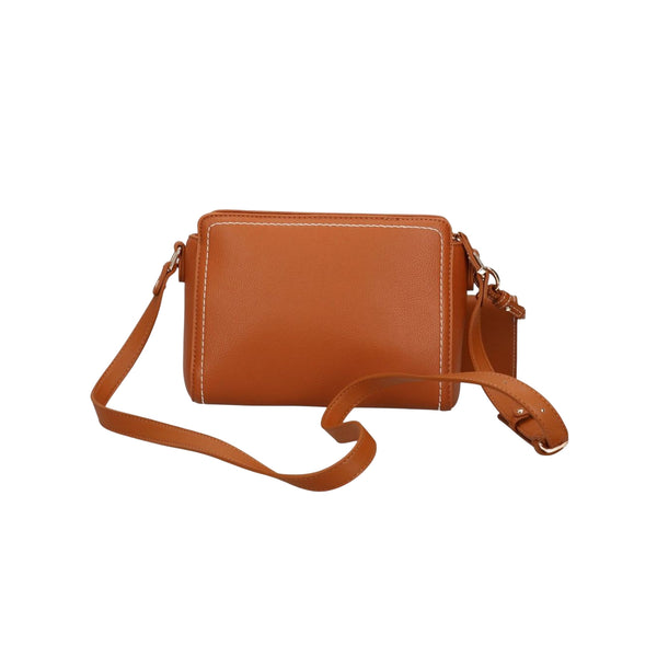 Borsa a tracolla Donna con portamonete Marrone retro