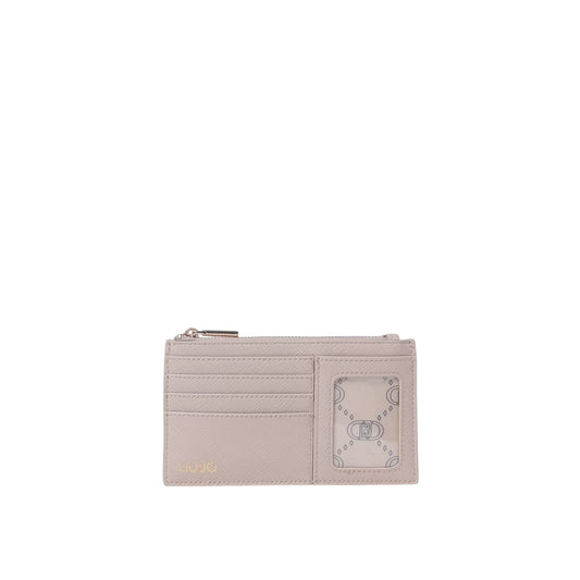 Portacarte da Donna con zip Beige