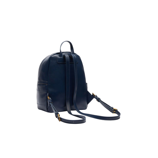 Zaino Blu Donna con logo a rilievo all over e catena retro