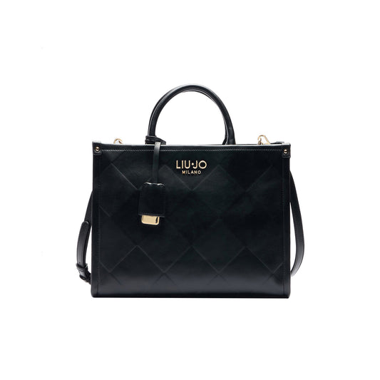 Borsa Donna shopper a rombi in rilievo Nero