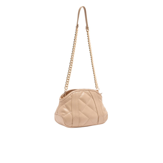 Borsa a tracolla matelassé Beige retro