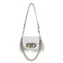 Borsa piccola a spalla LaPuffy con piume Celeste