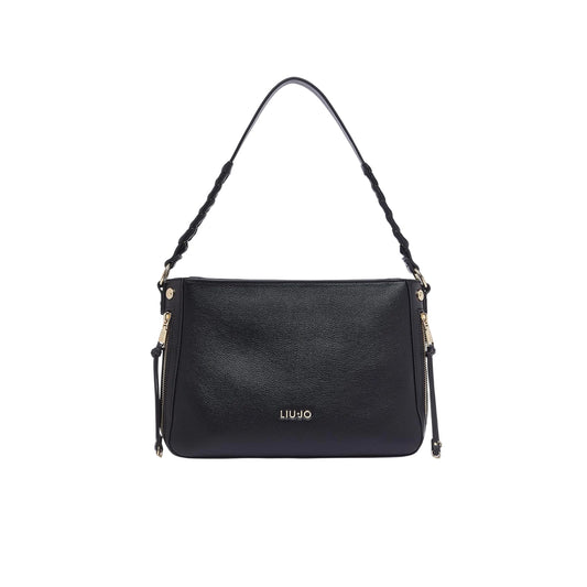 Borsa nera in ecopelle monospalla