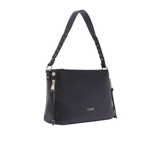 Borsa nera in ecopelle monospalla