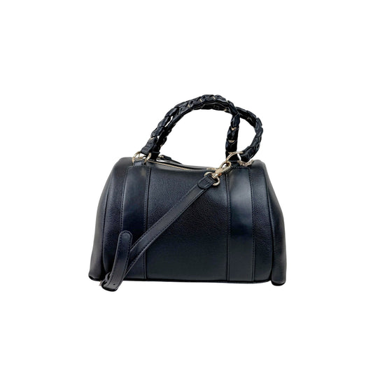 Borsa a bauletto nero con tasche frontali