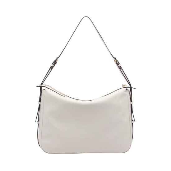 Borsa Donna Bianca, con manico a spalla e logo metallico