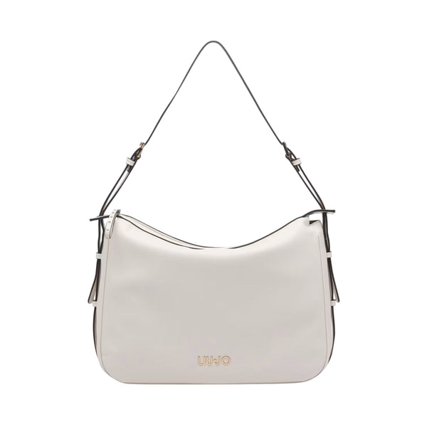 Borsa Donna Bianca, con manico a spalla e logo metallico