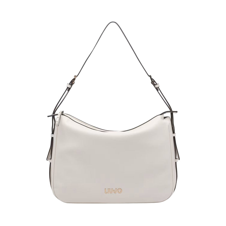 Borsa Donna Bianca, con manico a spalla e logo metallico
