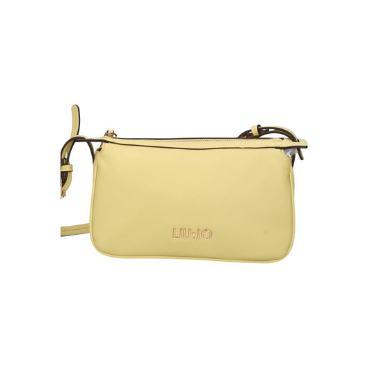 Borsa gialla in ecopelle con tracolla