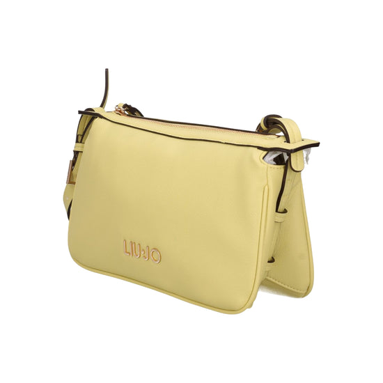 Borsa gialla in ecopelle con tracolla 