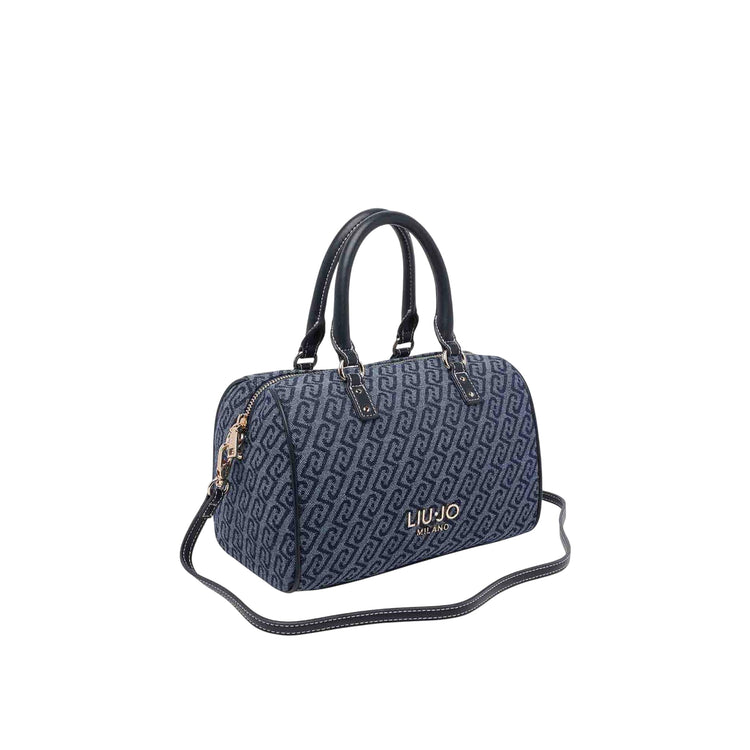 Borsa blu monogram logo Liu Jo
