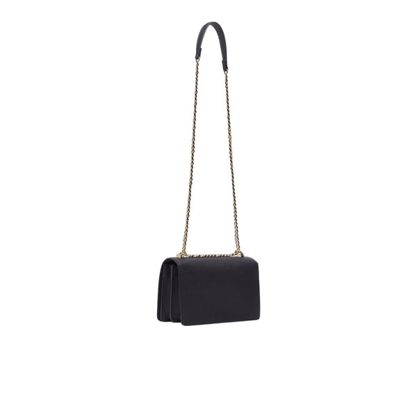 Borsa Donna Nera, con catena a tracolla e bottone