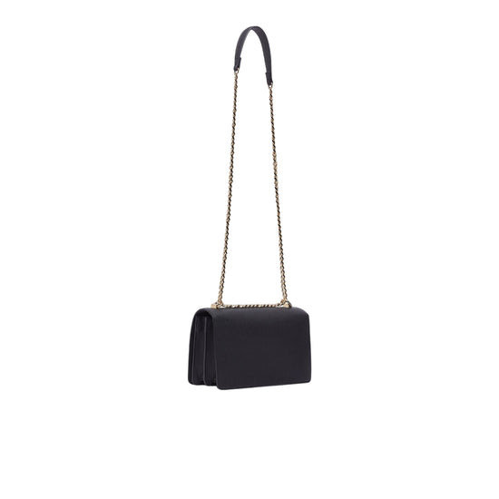 Borsa Donna Nera, con catena a tracolla e bottone