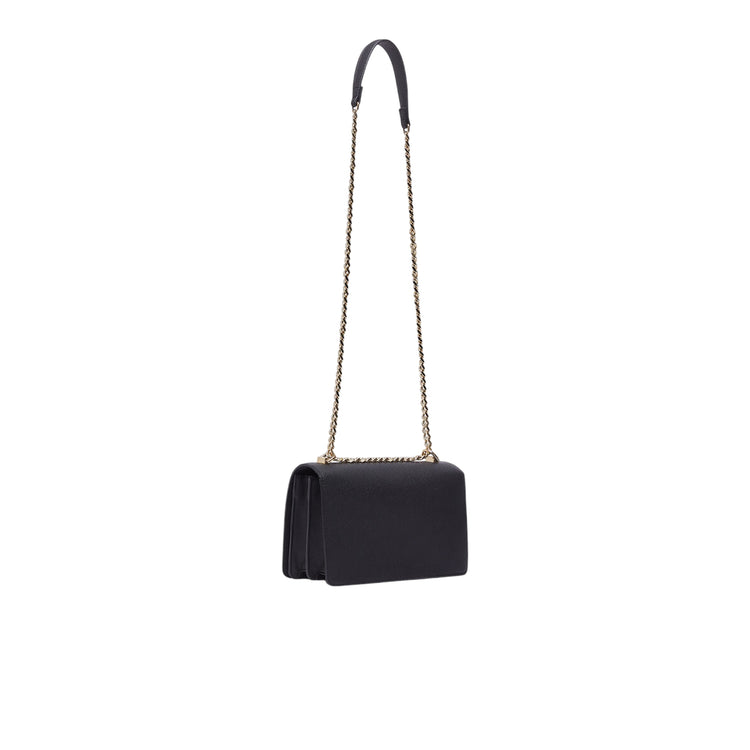 Borsa Donna Nera, con catena a tracolla e bottone