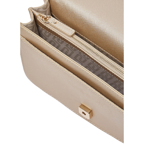 Borsa Donna Oro, con tre scomparti e tracolla con catena