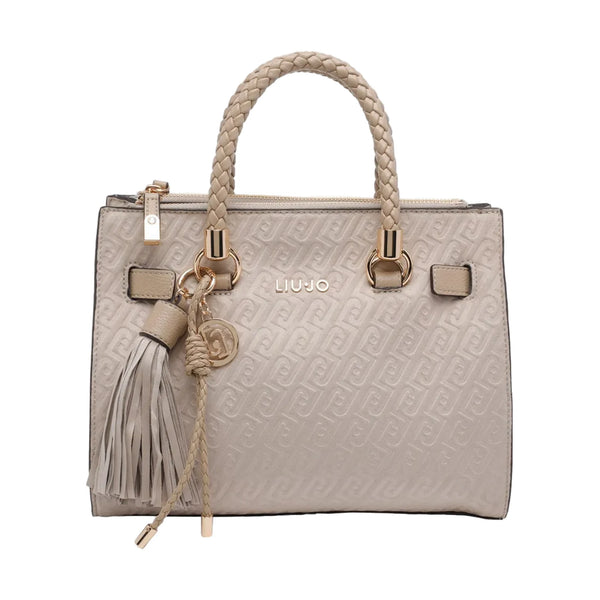 Borsa Donna con logo monogram all over Beige