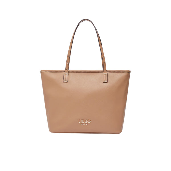 Borsa Tote media Donna tinta unita marrone