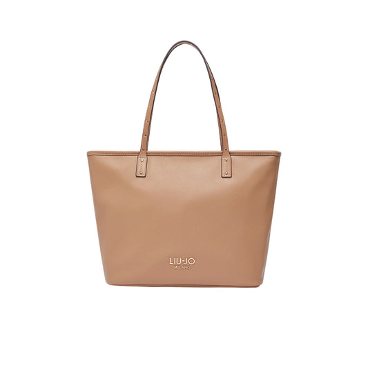 Borsa Tote media Donna tinta unita marrone