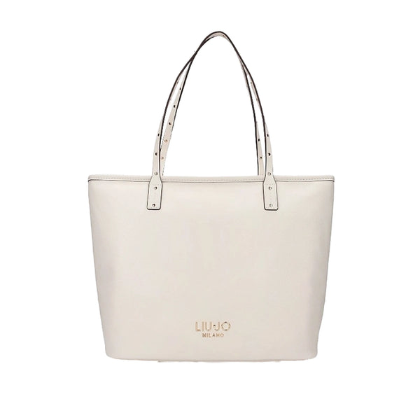 Borsa Tote media Donna tinta unita bianca