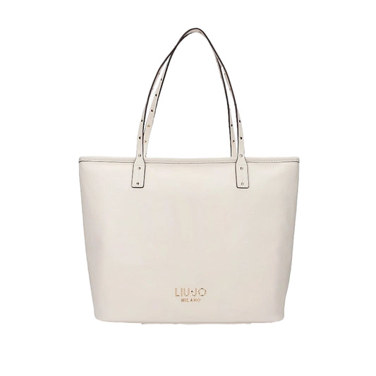 Borsa Tote media Donna tinta unita bianca