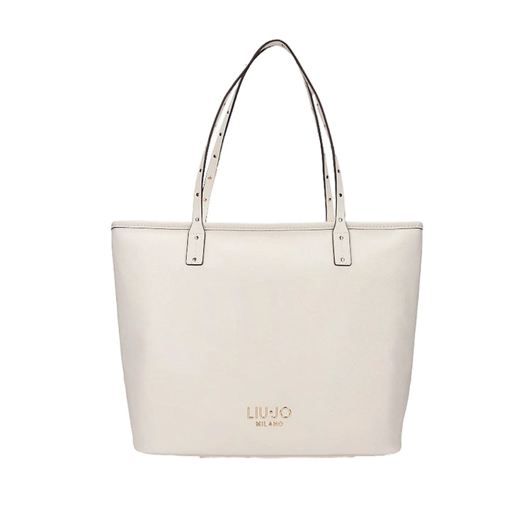 Borsa Tote media Donna tinta unita bianca