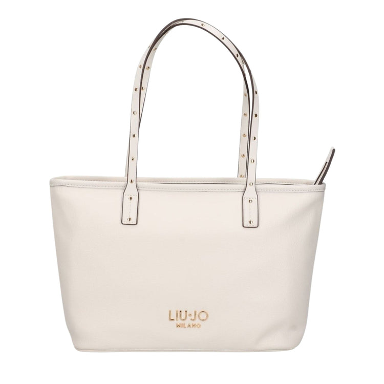 Borsa tote Donna con manici con borchie Bianco