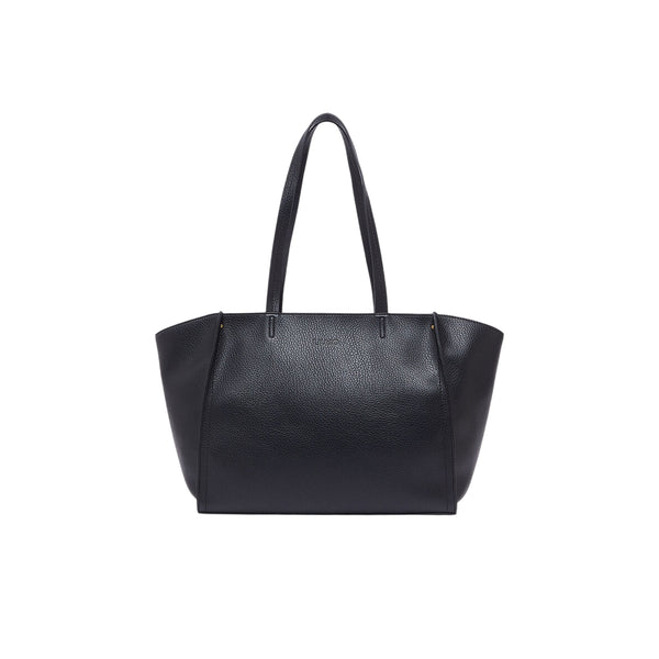 Borsa tote nera grande effetto bottalato