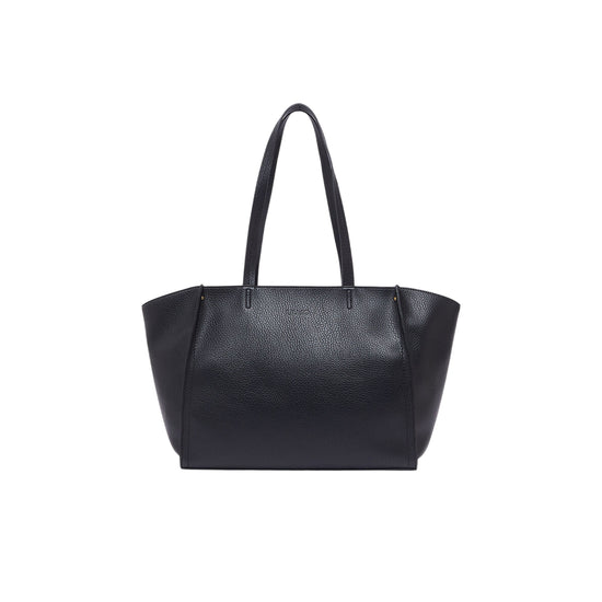 Borsa tote nera grande effetto bottalato