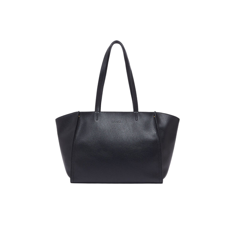 Borsa tote nera grande effetto bottalato