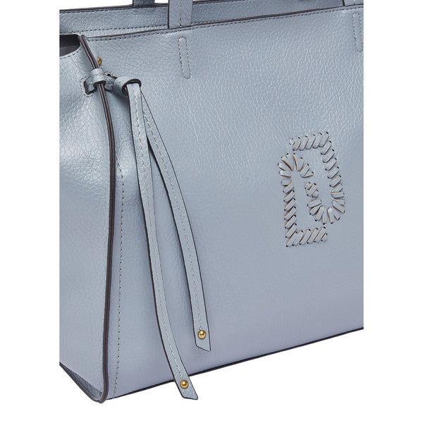 Borsa tote grande azzurra effetto bottalato