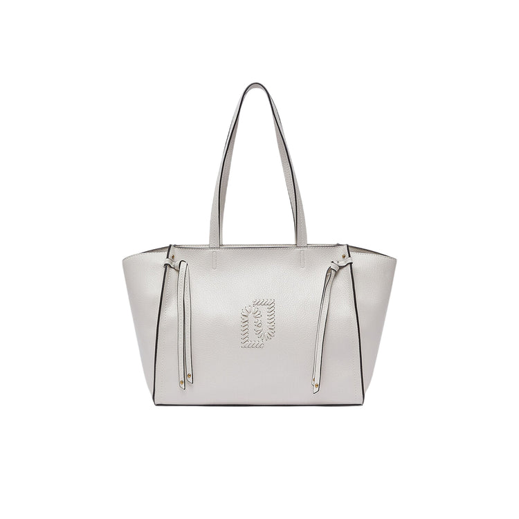 Borsa tote grande crema con effetto bottalato