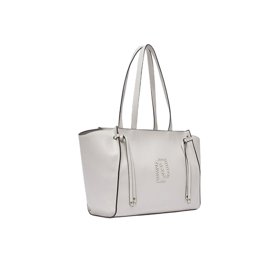 Borsa tote grande crema con effetto bottalato