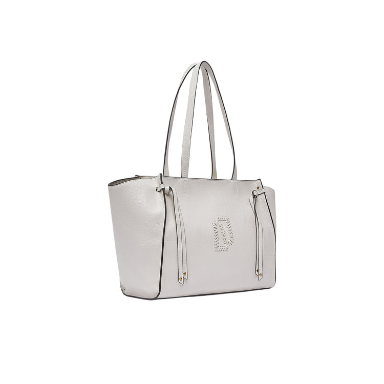 Borsa tote grande crema con effetto bottalato