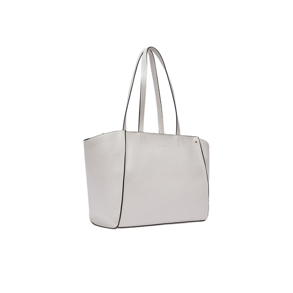 Borsa tote grande crema con effetto bottalato