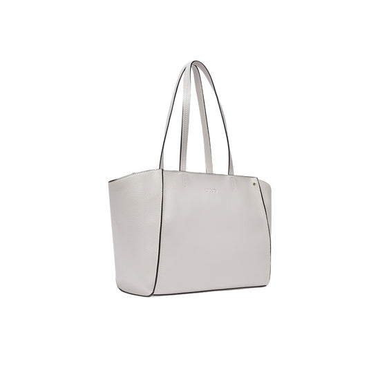 Borsa tote grande crema con effetto bottalato