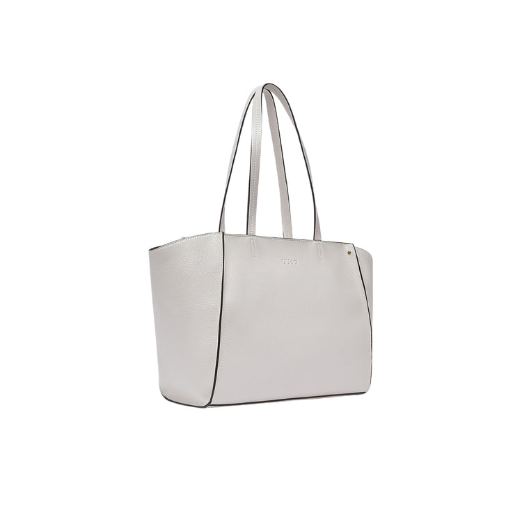 Borsa tote grande crema con effetto bottalato