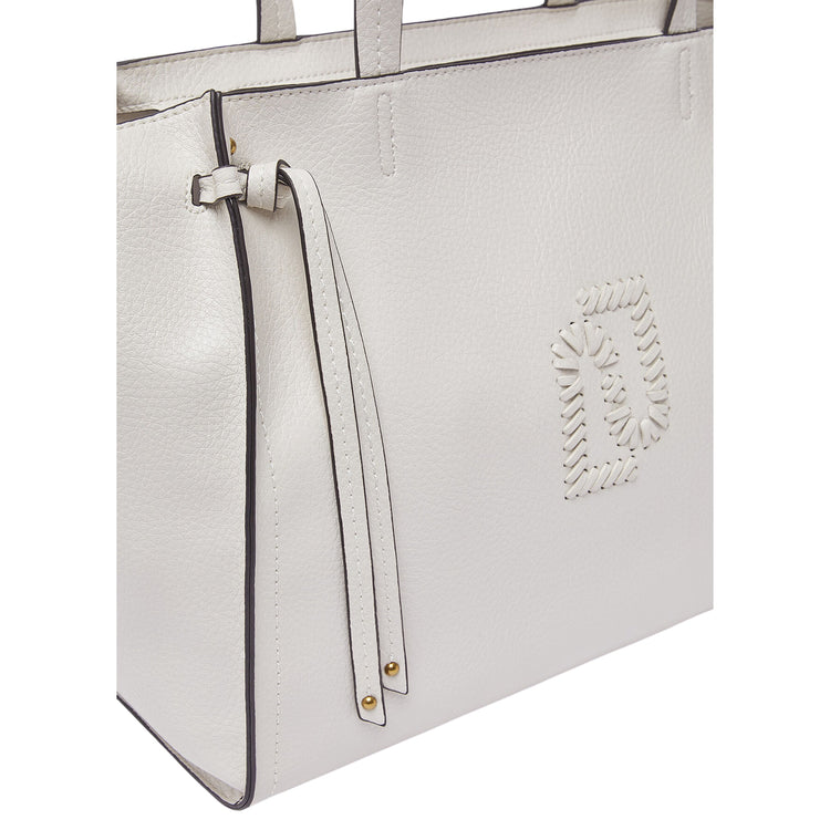 Borsa tote grande crema con effetto bottalato