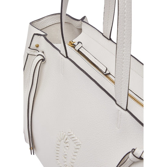 Borsa tote grande crema con effetto bottalato