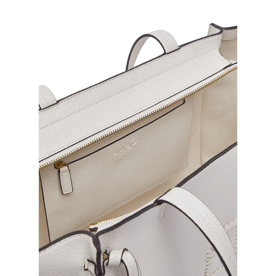 Borsa tote grande crema con effetto bottalato