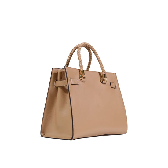 Borsa Donna satchel media con charms Marrone retro