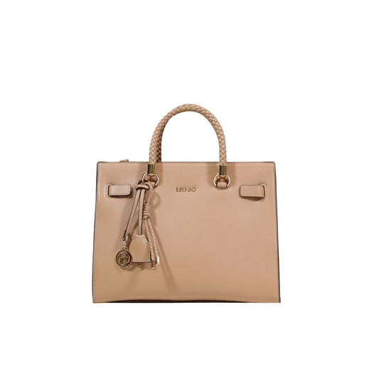 Borsa Donna satchel media con charms Marrone