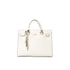 Borsa Donna satchel media con charms Bianco