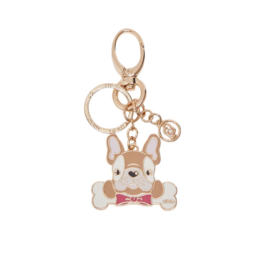 Portachiavi Donna in metallo con cane
