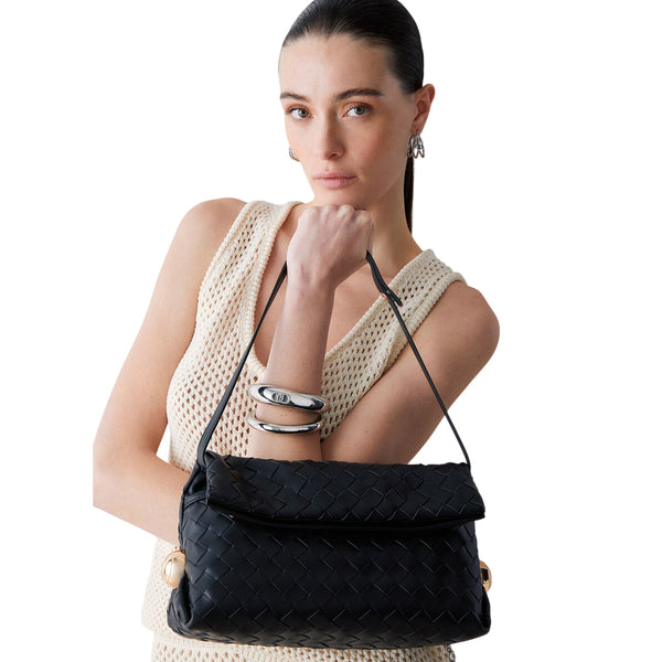 Borsa Donna dal design intrecciato, a spalla