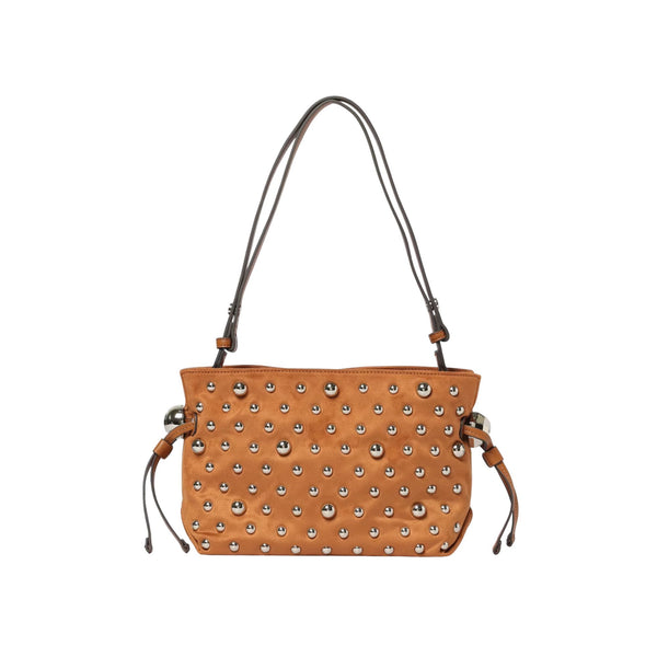 Borsa Donna con manico a spalla, dall'effetto scamosciato, con bottone magnetico