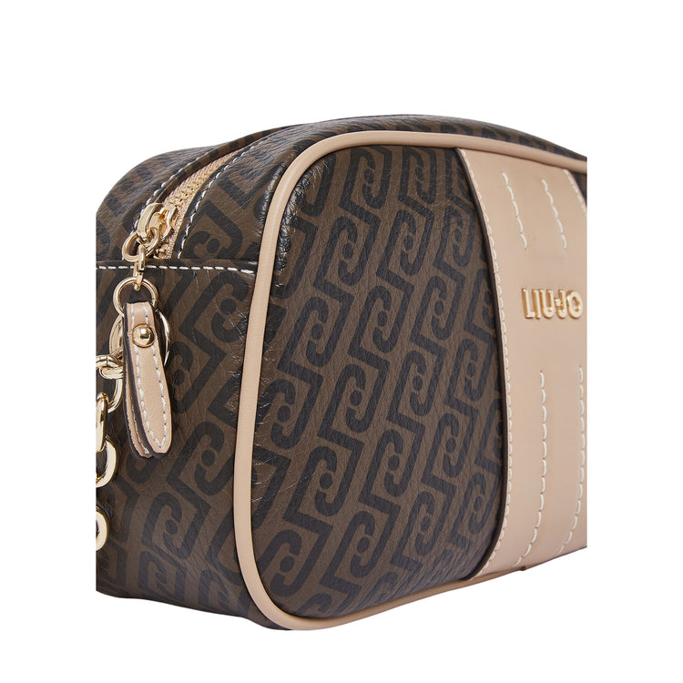 Borsa Donna a tracolla, con motivo monogram e zip 