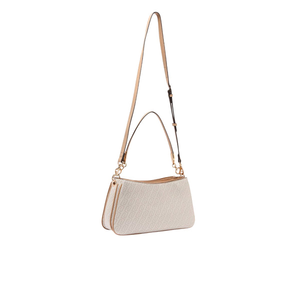 Borsa a spalla piccola monogram Beige retro con tracolla