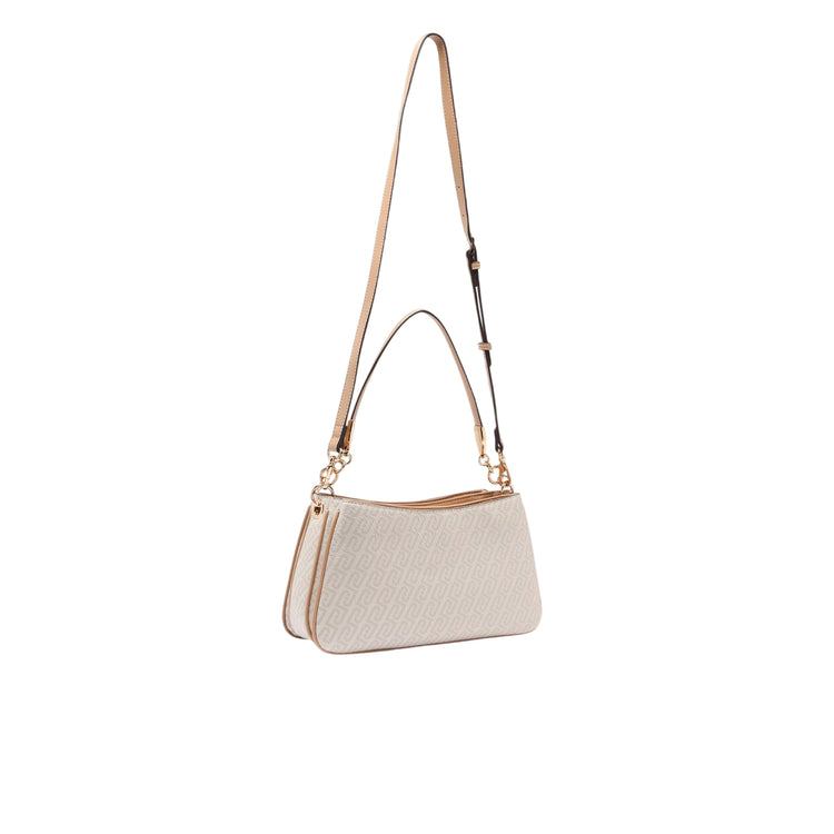 Borsa a spalla piccola monogram Beige retro con tracolla