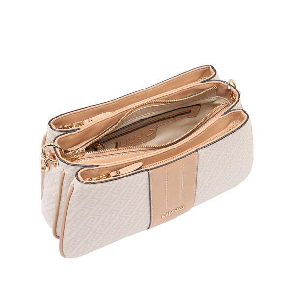 Borsa a spalla piccola monogram Beige interno