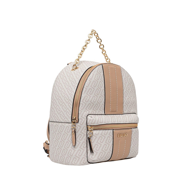 Zaino Donna bottalato con catenella Beige